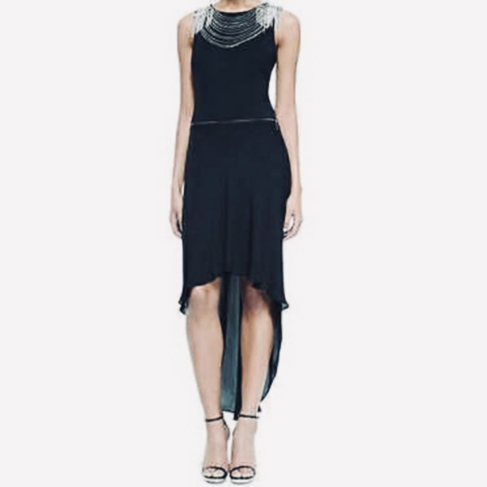 HAUTE HIPPIE Convertible Chain Shoulder Gown NWT / Zip Off Skirt to Mini Dress
